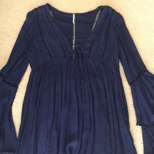 Navy blue flows Free People dress
